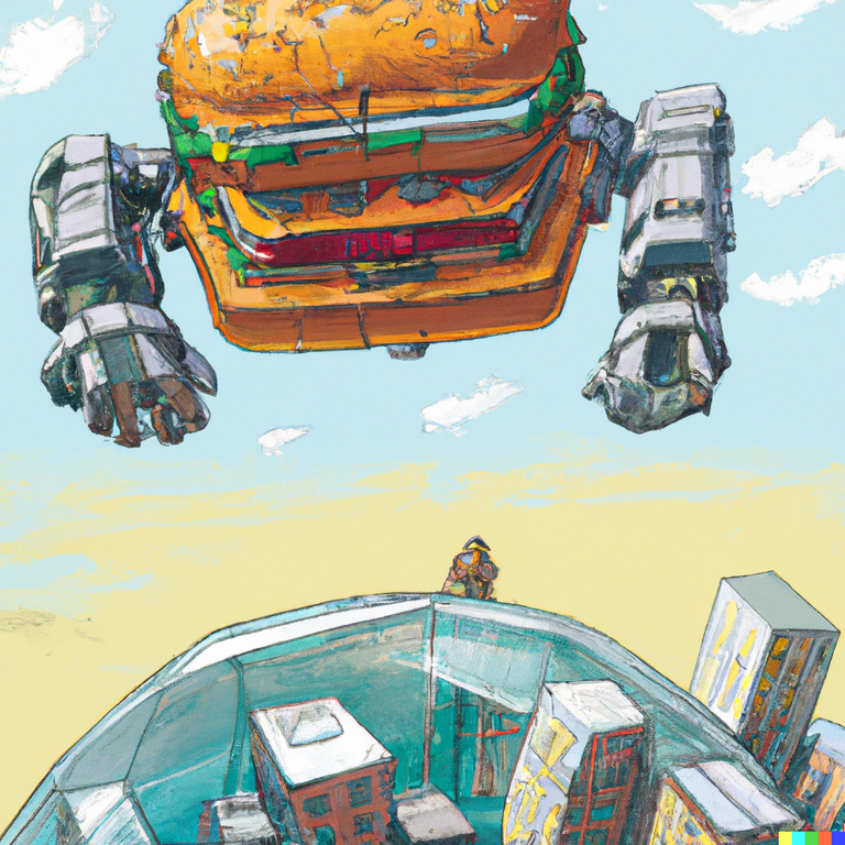 DALLE_2022-09-05_19.48.21_-_a_giant_robot_made_of_burger_floating_above_a_glass_city_by_moebius.png