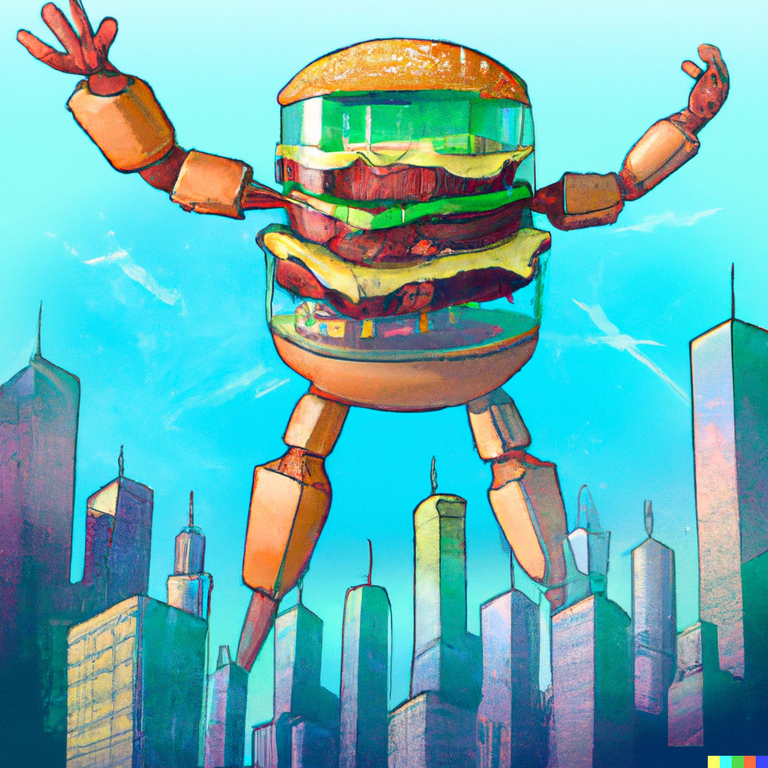 DALLE_2022-09-05_19.50.49_-_a_giant_robot_made_of_burger_floating_above_a_glass_city_in_the_style_of_jerome_bosh.png