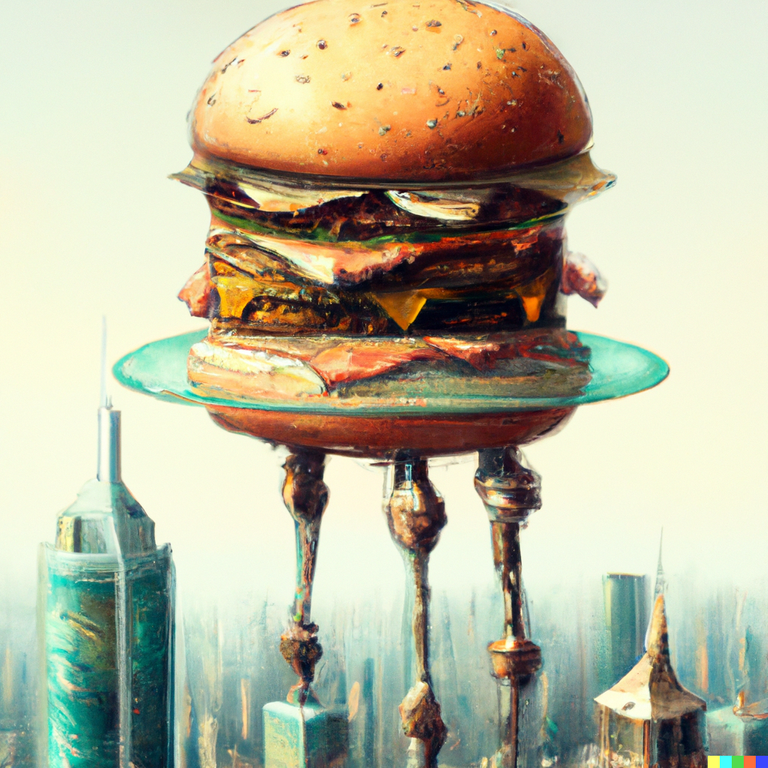 DALLE_2022-09-05_19.49.14_-_a_giant_robot_made_of_burger_floating_above_a_glass_city_by_dali.png