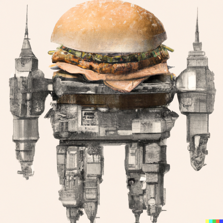 DALLE_2022-09-05_19.45.46_-_a_giant_robot_made_of_burger_floating_above_a_glass_city_by_Hans_Ruedi_Giger_.png