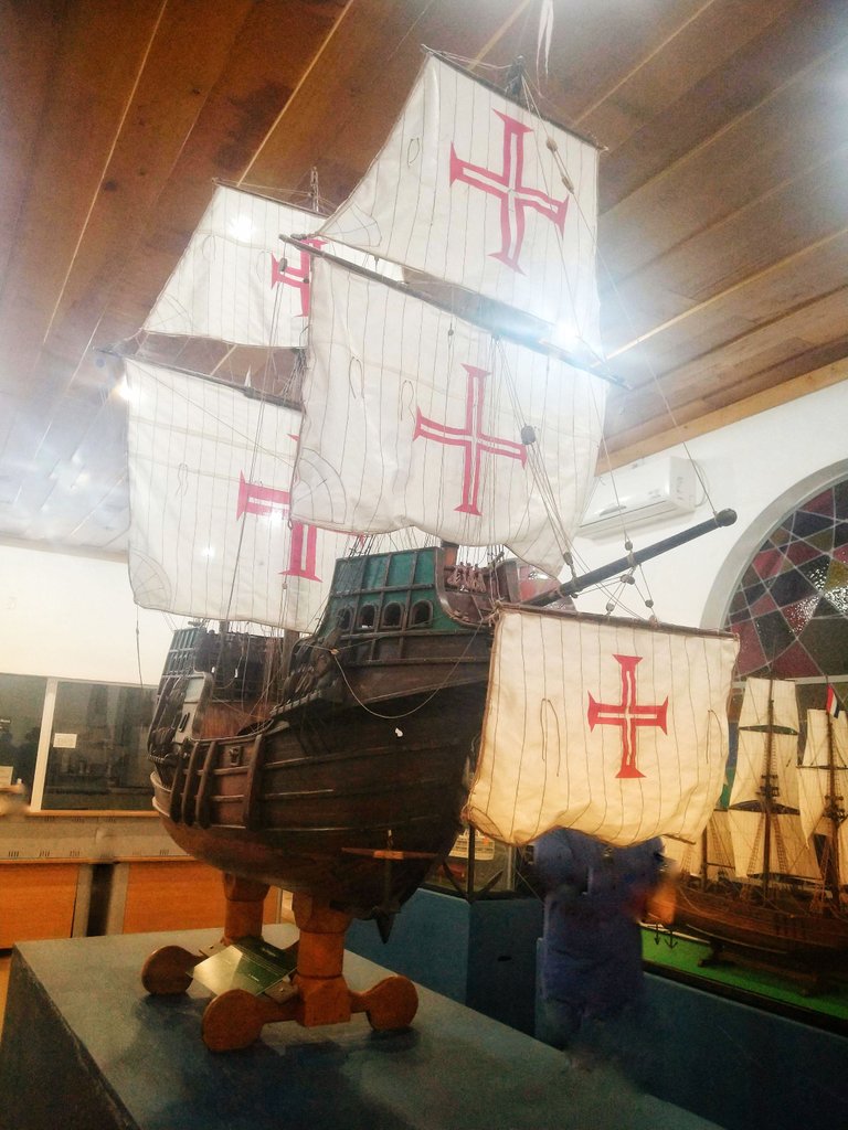 Caravela at the museum. Portuguese style ship from 1500'