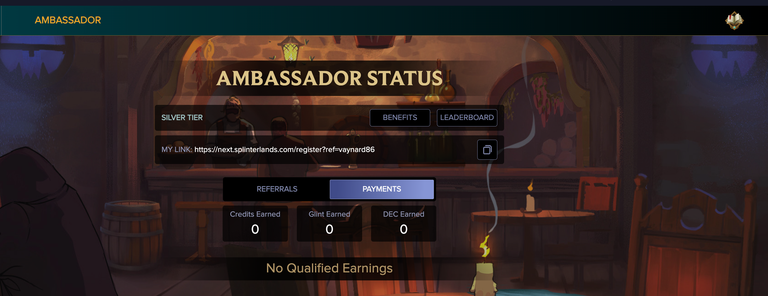 Ambassador Page with Earning