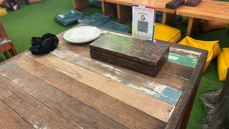 Simple wooden dining table looking really clean