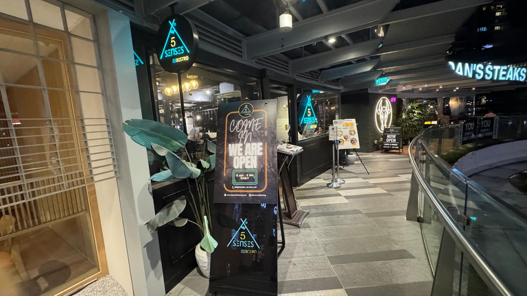 Walking towards 5 Senses Bistro