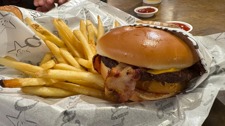 Western Bacon Angus Burger with Fries