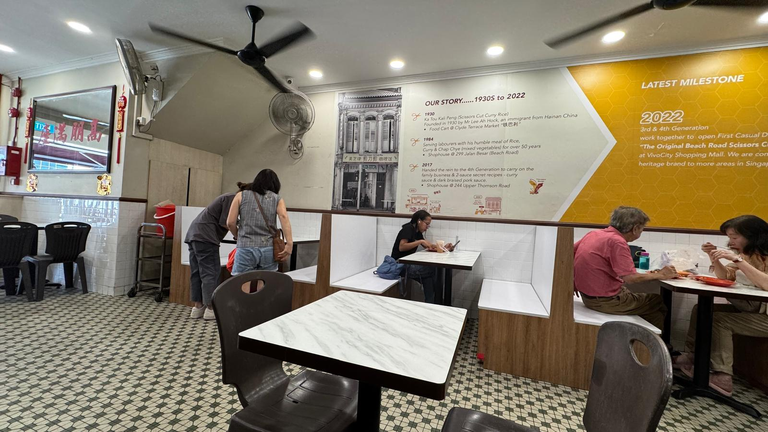 Dining spaces within the shop