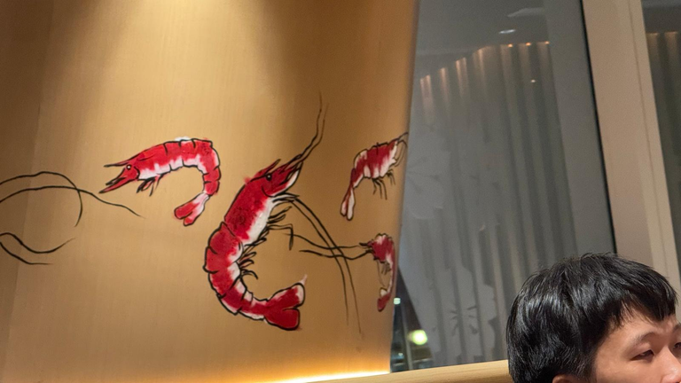Shrimp Decor In The Restaurant