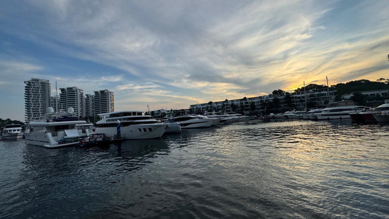 Shot on yatch as we returned back to Sentosa Cove which coincide with sunset