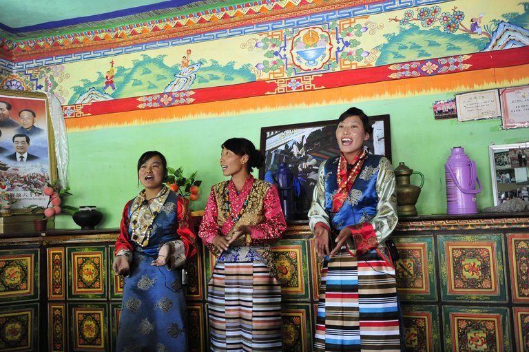 Inner Halls of The Tibetan House where the 3 daughters sang for us