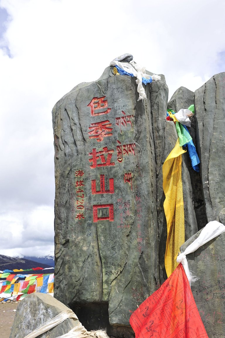 Rock Stump Marking Altitude of 4720m at Sejila Mountain