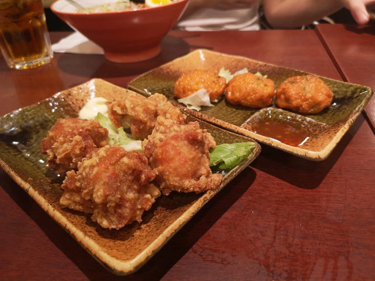 Side Dishes - Tori Karage and Thai Fish Cake