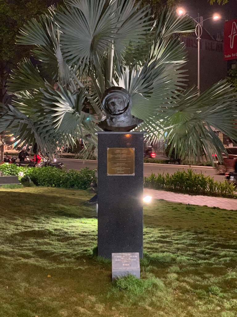 Statue of the first man to fly into space of Russia