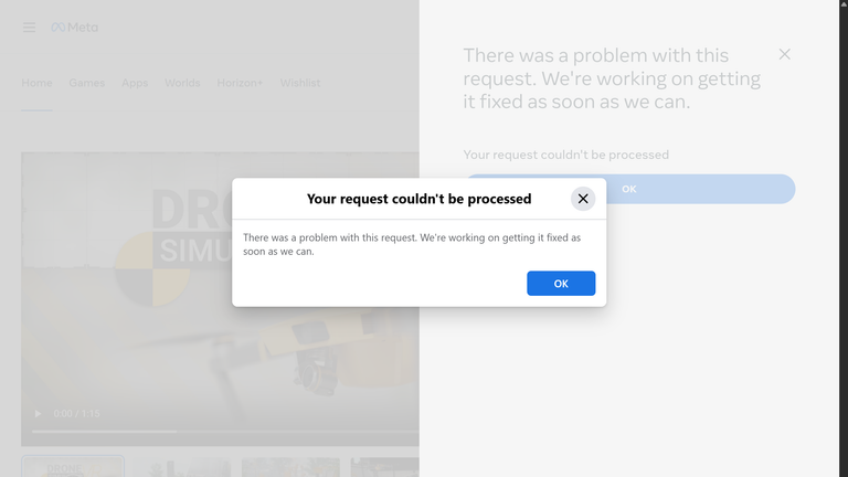 Meta Quest Store stopped working for me. Buying a VR app, gives me an unspecified error. How can a trillion-dollar company have a broken web shop?