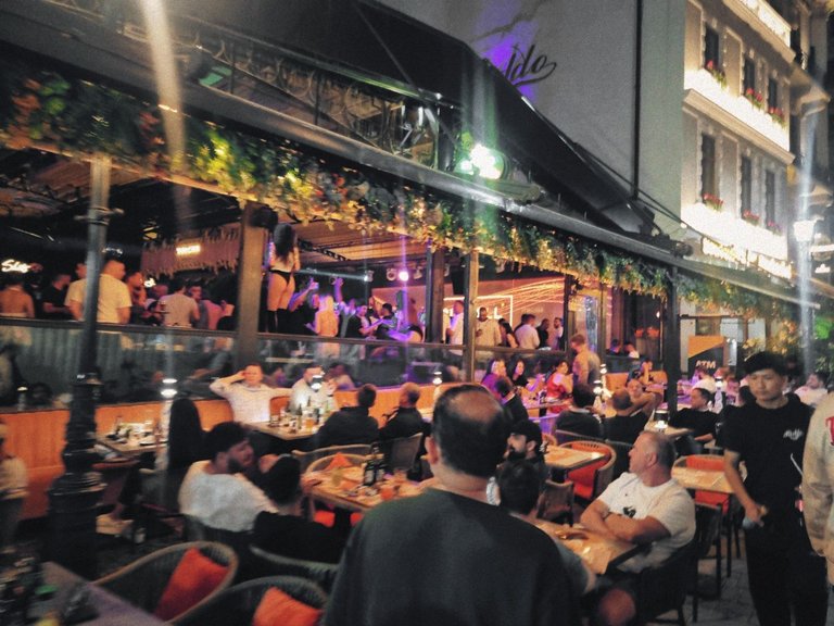 Bucharest at Night. Old Town. Can you spot the go-go dancers?