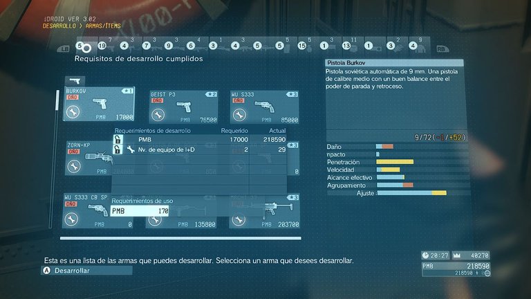 Gestion de tu armamento - Manage your weaponry