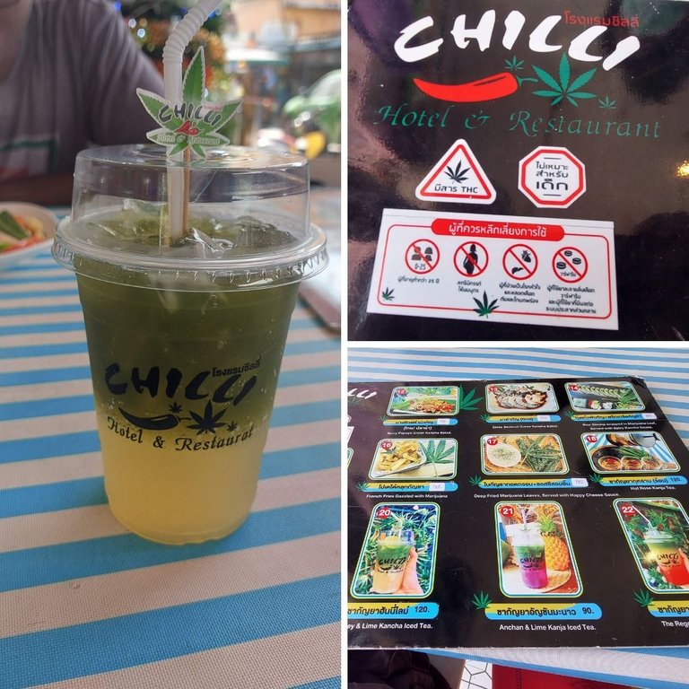 The CBD infused drinks and my wife's Tea