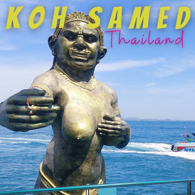 A shocking statue at the Koh Samed Port