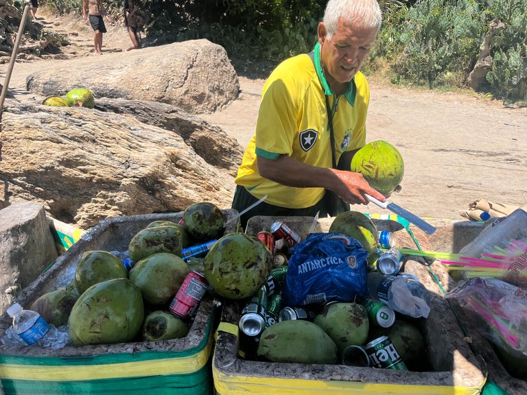 i realize i kind of photographed the coconut water guy in front of his trash cans which makes it look disgusting lol. 