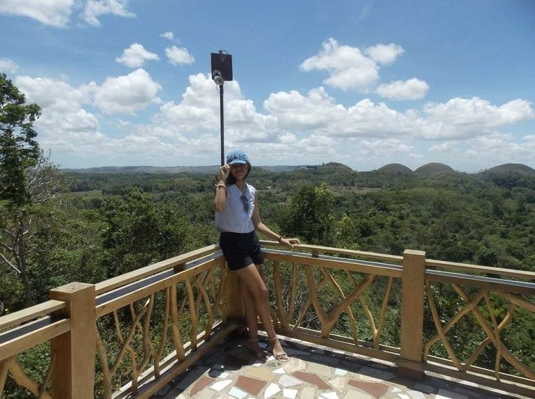 Me in 2016 at the viewing deck of Chocolate Hills Adventure Park.