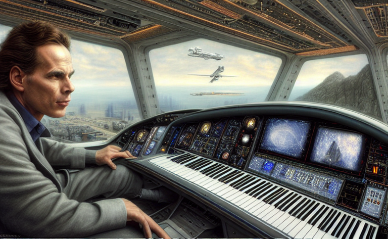 01913-3625669024-glenn gould piloting a spaceship, modern style, detailed face, by Peter Gric,  in front of an insanely detailed spaceship interi.png