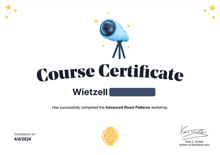 completed the Advanced React Patterns workshop!
