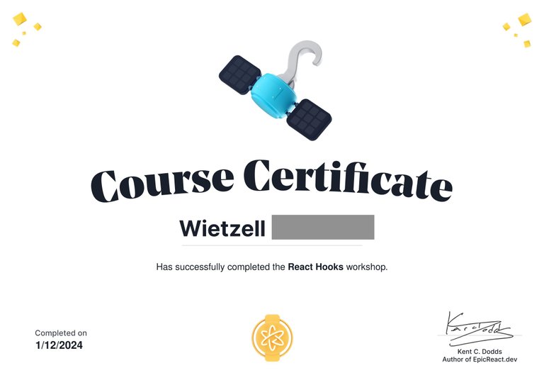 My course certificate