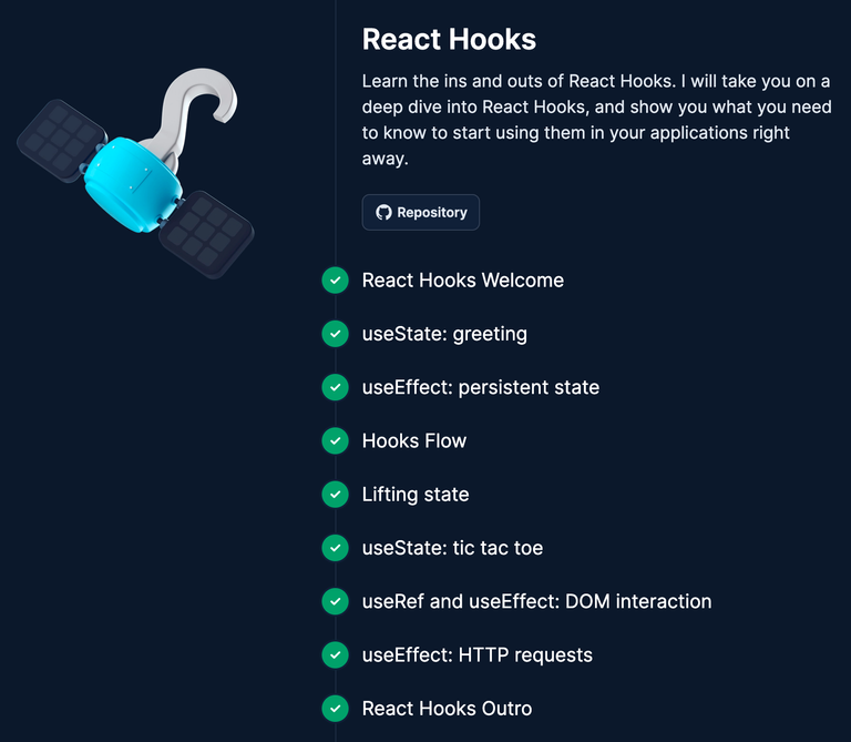 React Hooks course outline