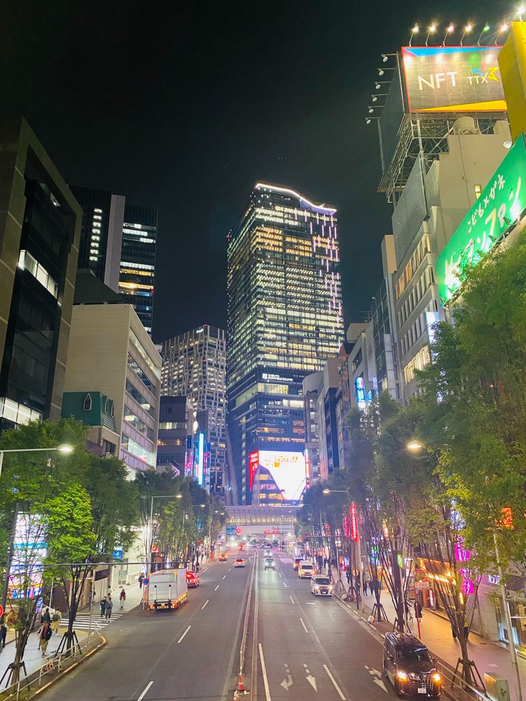 Shibuya Scramble Square Building looks massive from the first footbridge