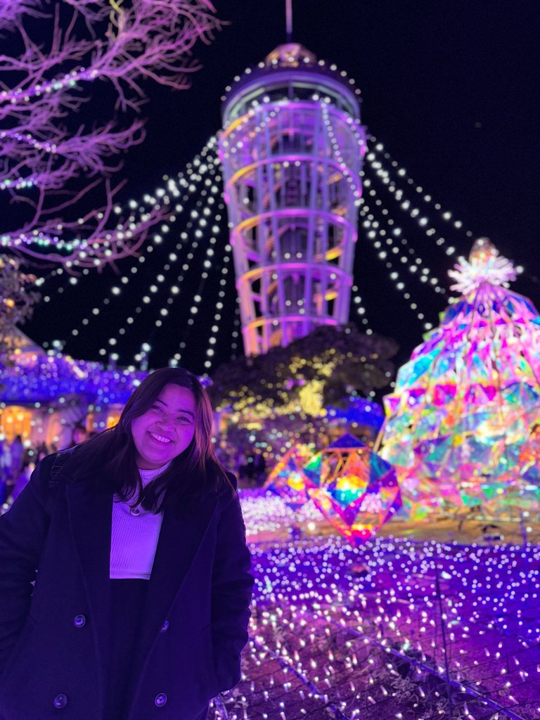 Me at Shonan no Hoseki illumination in Enoshima