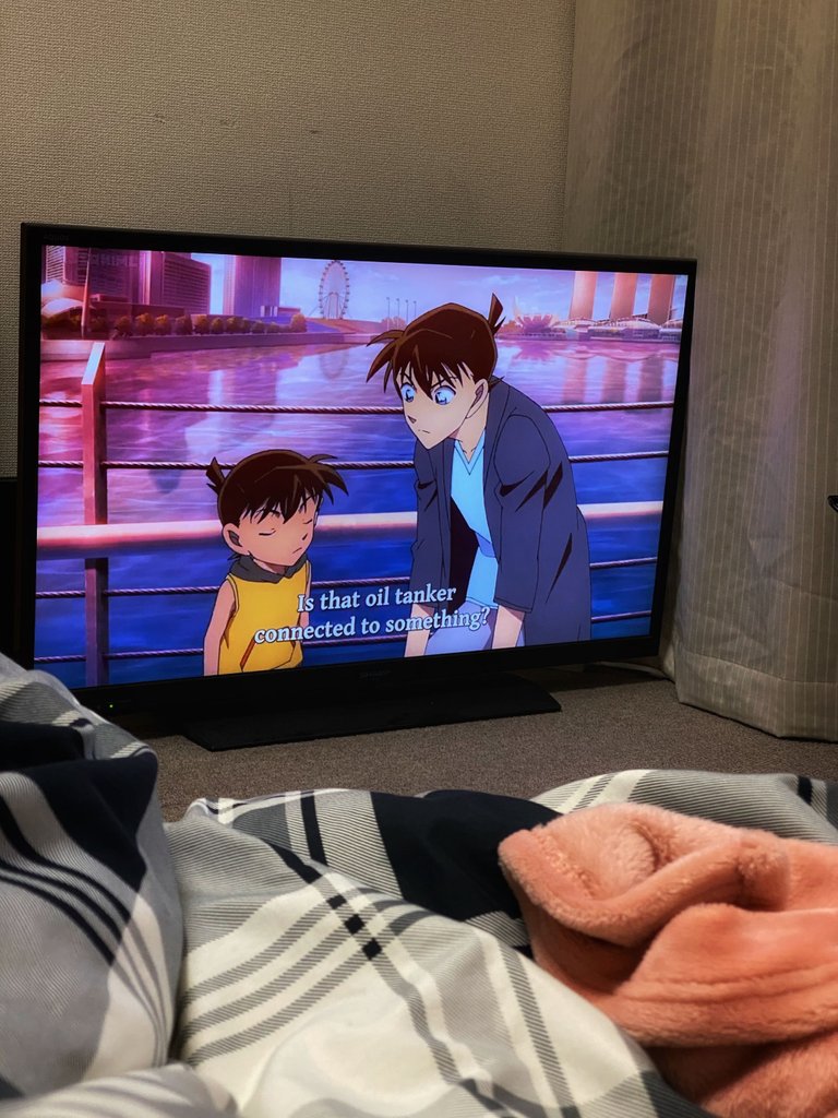 Watching anime in covers