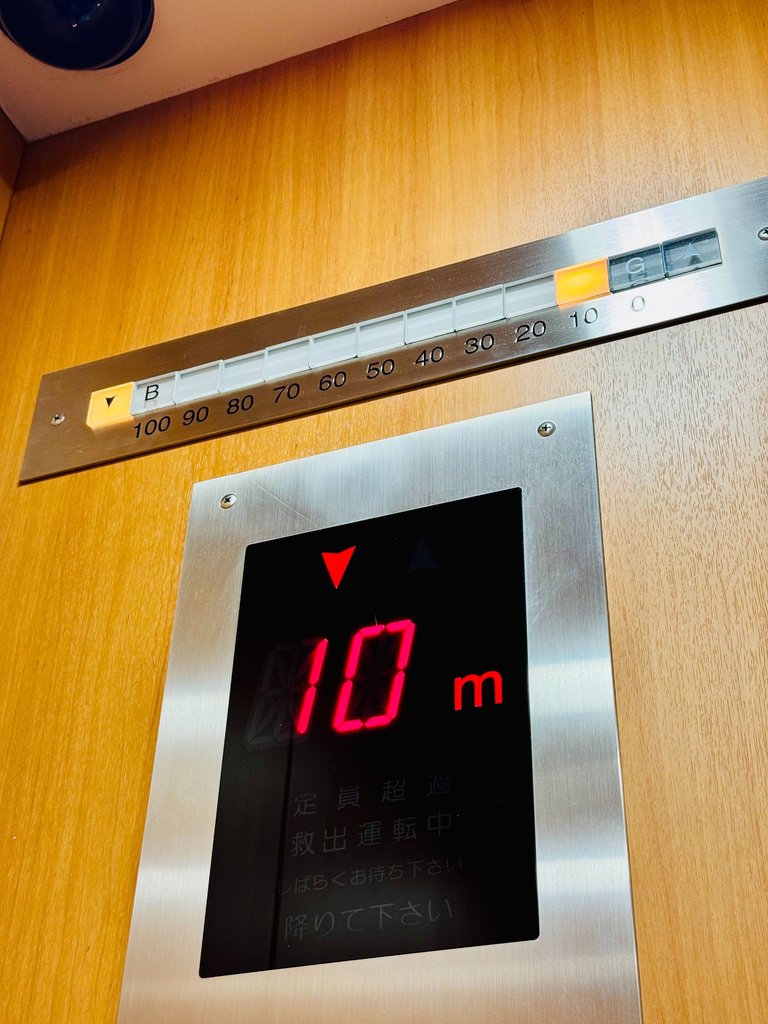 Inside the elevator