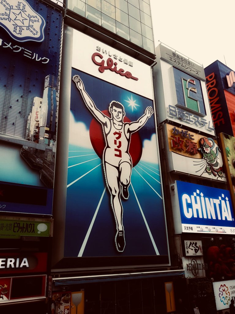 The famous Glico sign in Dotonbori, I think still there til now