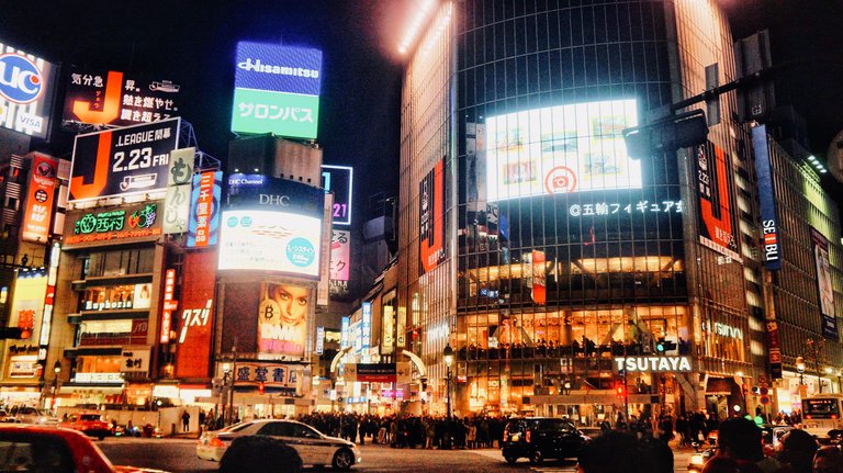 Shibuya at nighttime