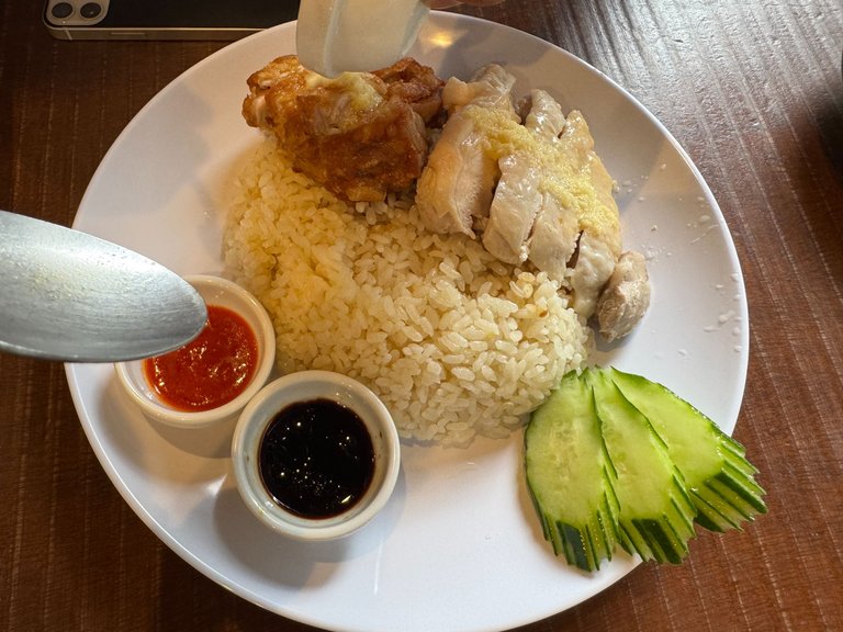 Half and half chicken rice