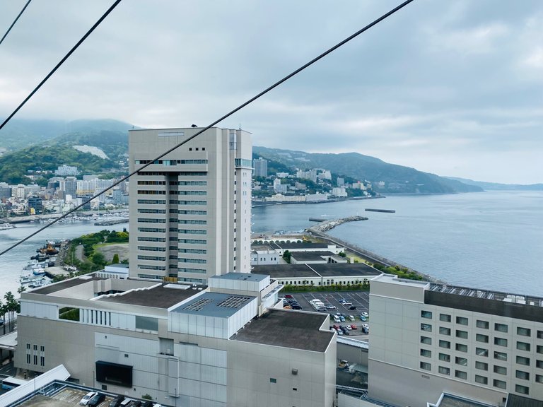 The Korakuen hotel as seen from the cable car ride