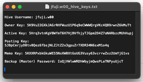 Never share a screenshot of your keys—this is a dummy account