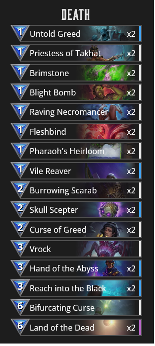 The last version of my Heirloom Death deck, a decent one. Goodbye, dear