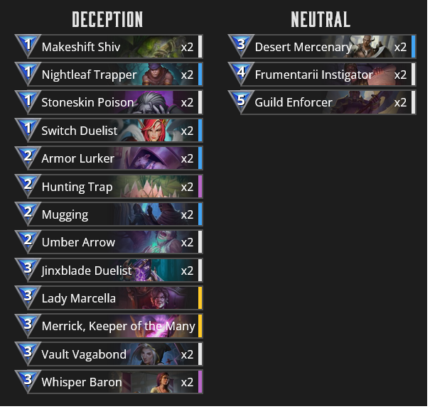 My Guild Aggro Deception deck