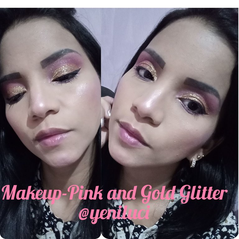 Makeup-Pink and Gold Glitter/Maquillaje-Rosa y Glitter Dorado. - Neoxian  City