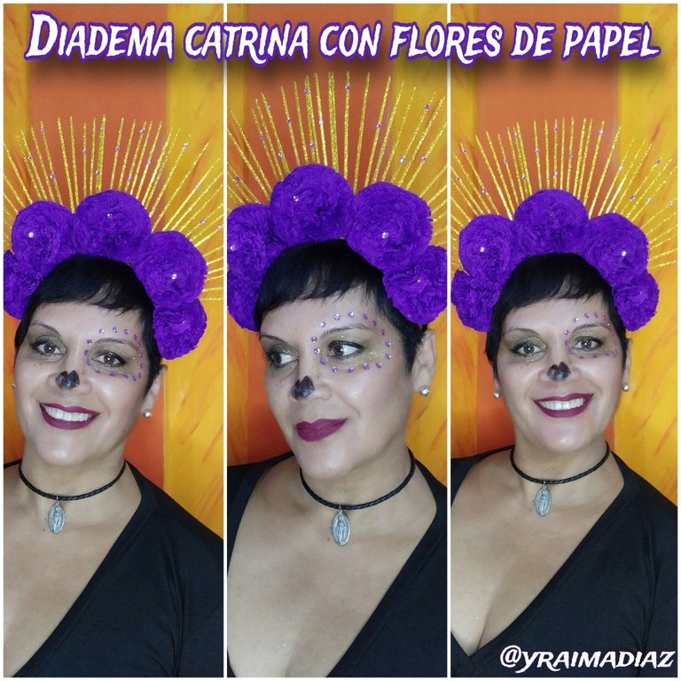 Headband for catrinas with paper flowers [ENG] [ESP]