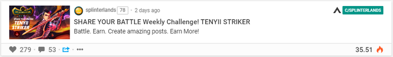 SHARE YOUR BATTLE Weekly Challenge! TENYII STRIKER