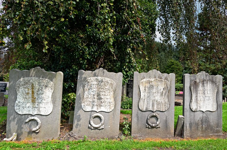 4 stones on a cemetery