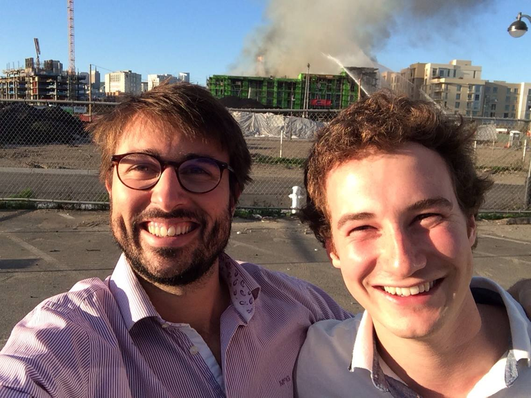 Authors Antoine Lizee and Daniel Himmelstein pictured outside their workplace at University of California, San Francisco in Mission Bay on March 11, 2014