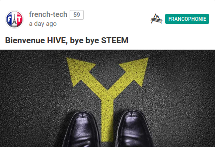 Bienvenue HIVE, bye bye STEEM