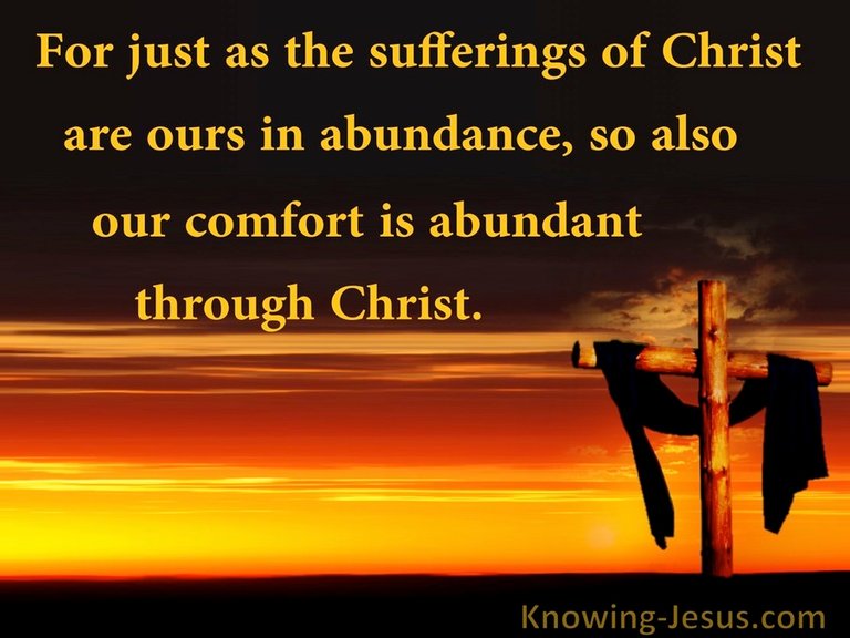 2 Corinthians 15 His Suffering And Comfor Is Abundant Through Christ orange.jpg