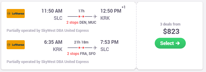 Cheap flights from Salt Lake City to Krakow at Skyscanner.png