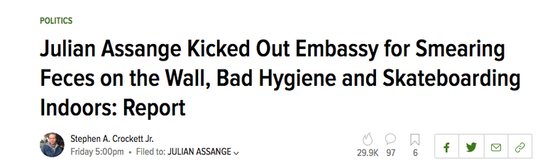 Julian Assange Kicked Out Embassy for Smearing Feces on the Wall  Bad Hygiene and Skateboarding Indoors  Report1.png