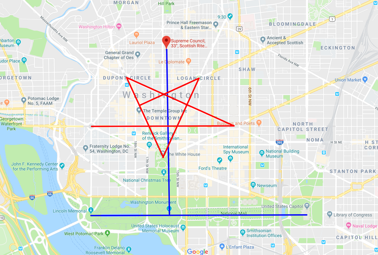 Supreme Council  33°  Scottish Rite Freemasonry  S J    Google Maps 2.png