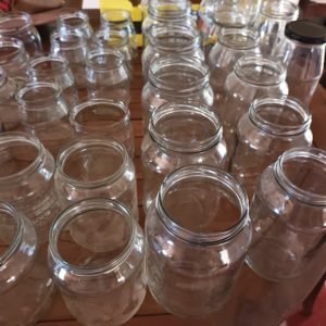 sorted, recycled jars