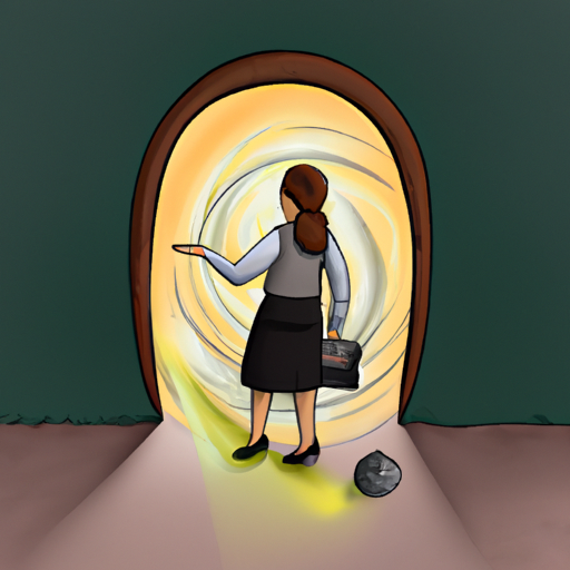 A teacher who goes through a magical portal to enter her classroom